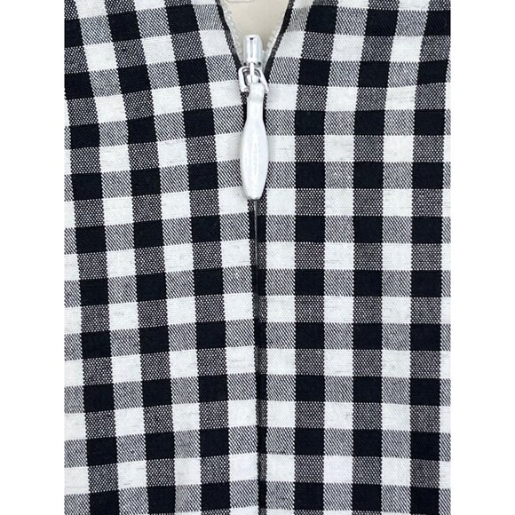 Talbots Black White Plaid Sheath Dress | Sleeveless Work Midi Classic Chic - Picture 8 of 9